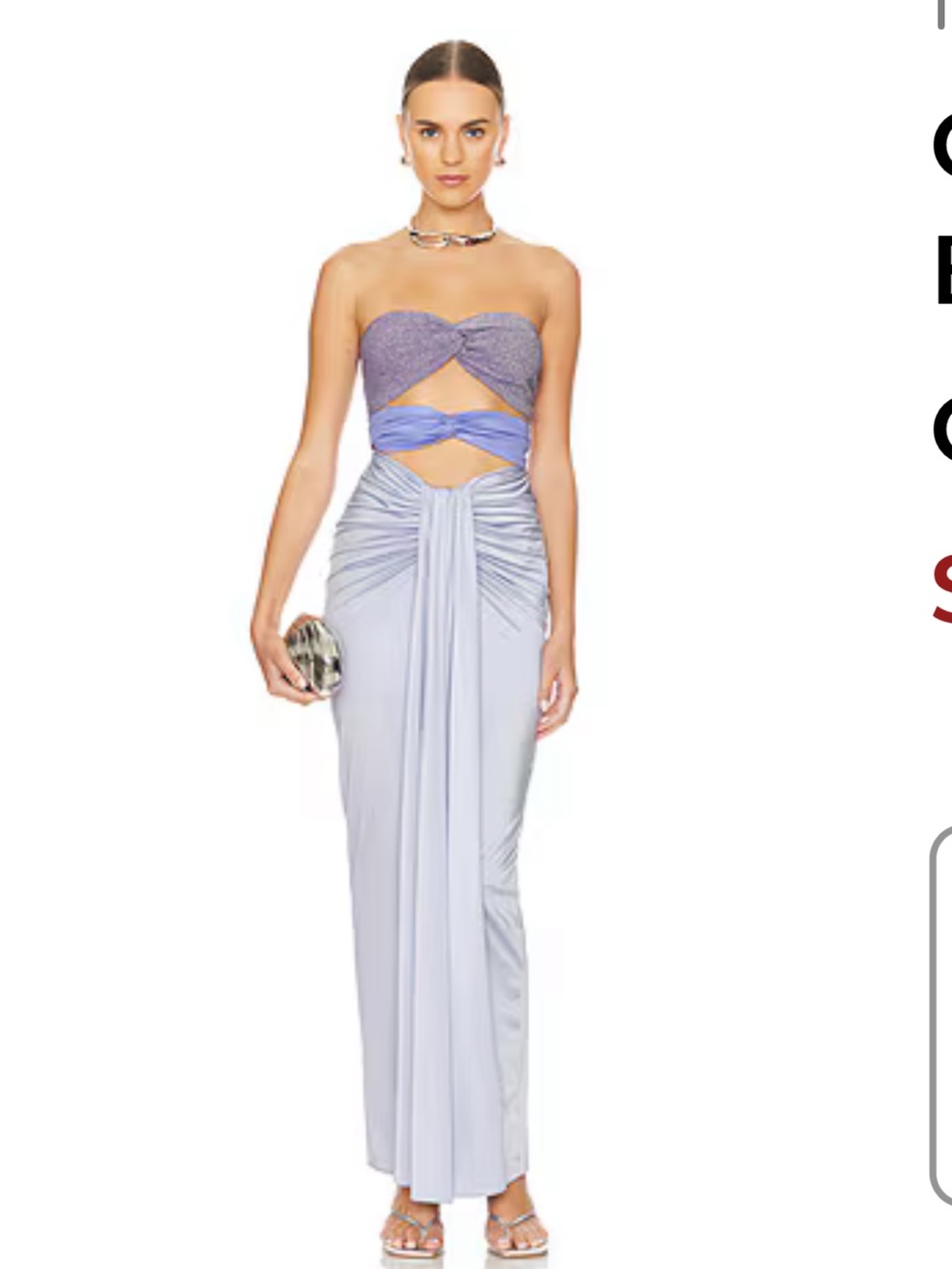 Baobab Collection Strapless Lilac and Lavender Cutout Gown